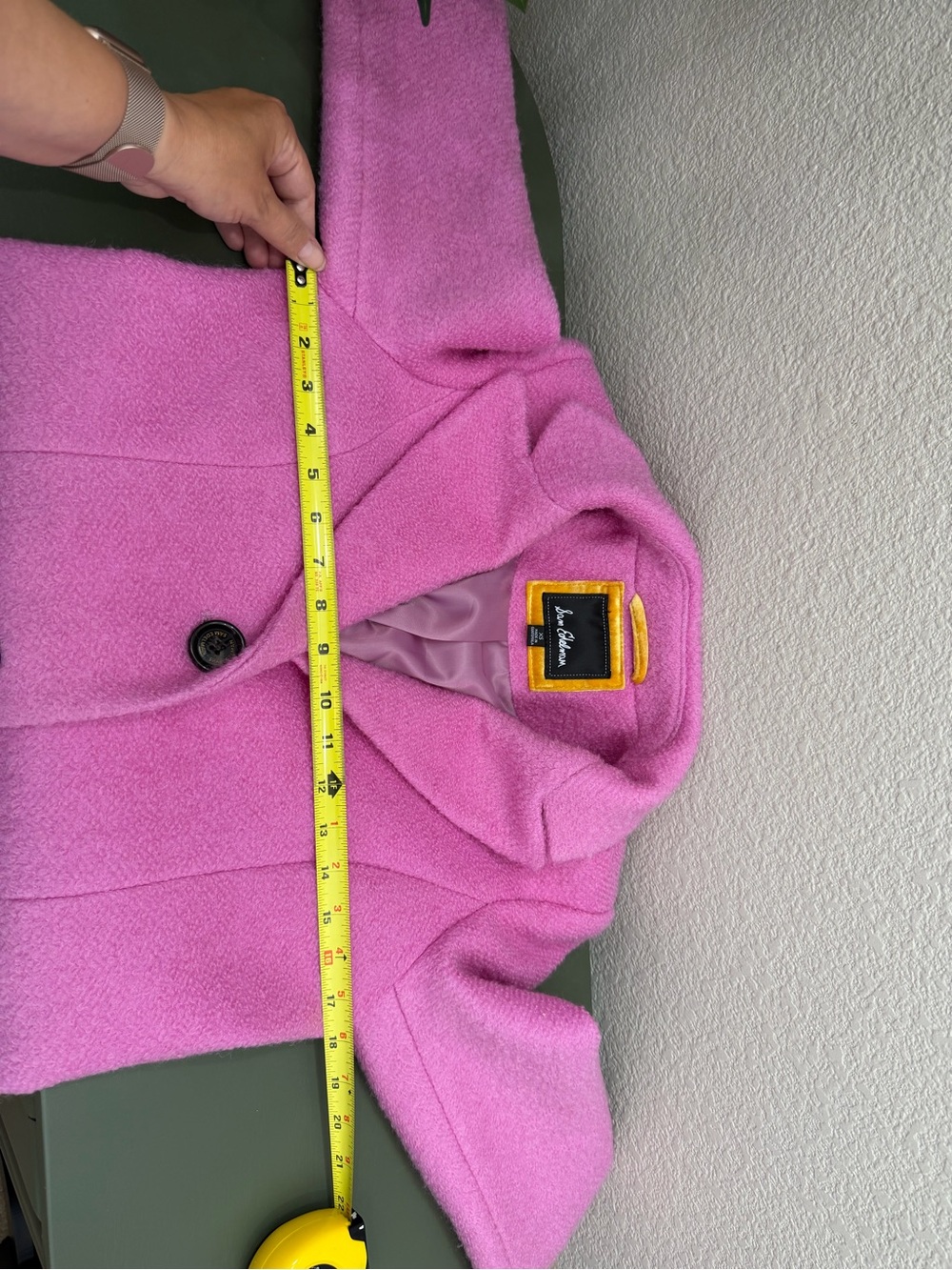 Sam Edelman Pink Notched Lapel Reefer Coat - Picture 9 of 9